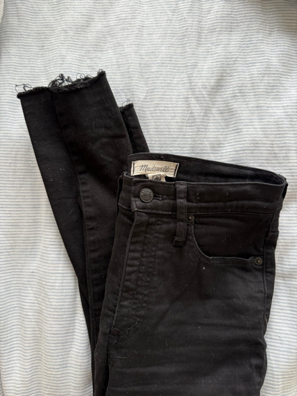 Madewell Black Skinny Raw-Hem Jeans